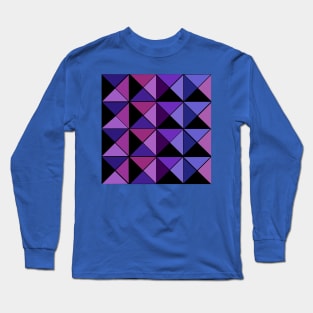 3D Illusion Squared - Violet Blue Long Sleeve T-Shirt